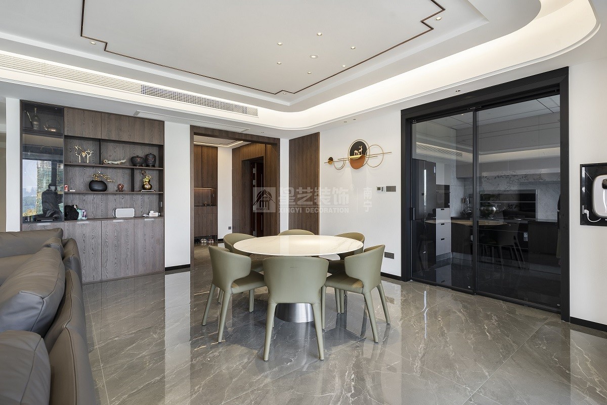 春江明月270平新中式餐厅装修实景