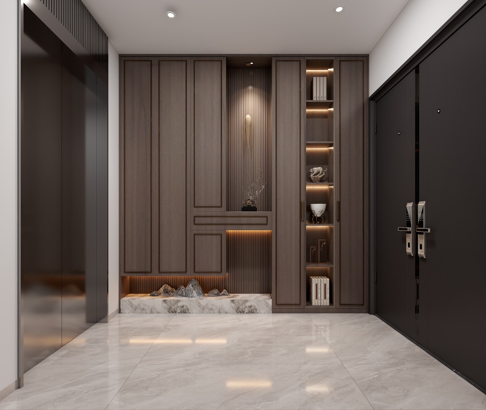 保利君悦湾285平新中式玄关装修效果图