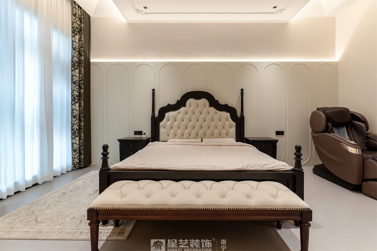 盛世江山300平中古风卧室装修完工实景图