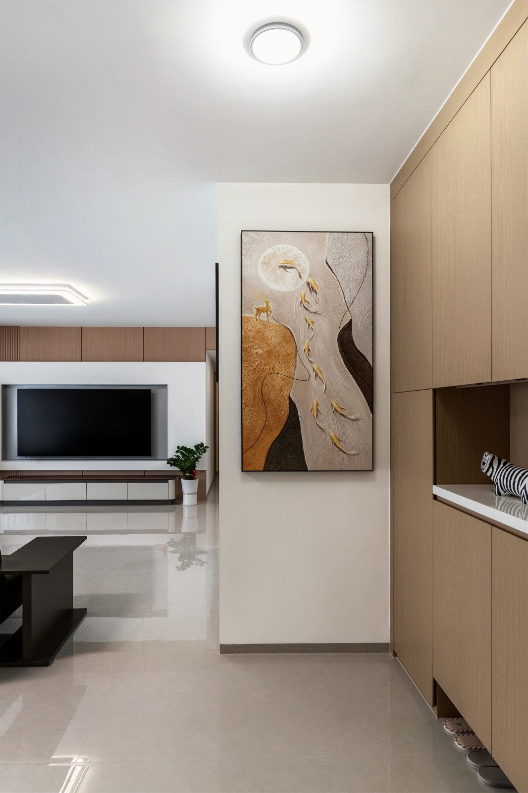 上水湾155平现代风格入户装修实景图