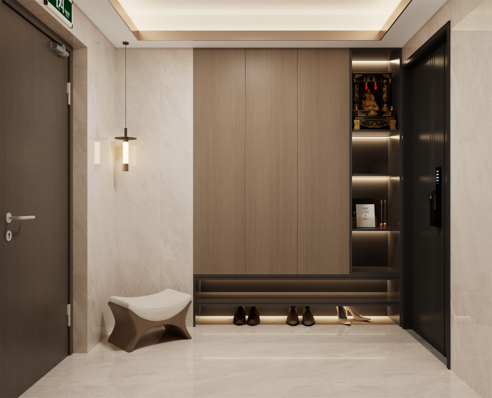 冠江墅143平意式轻奢入户装修效果图