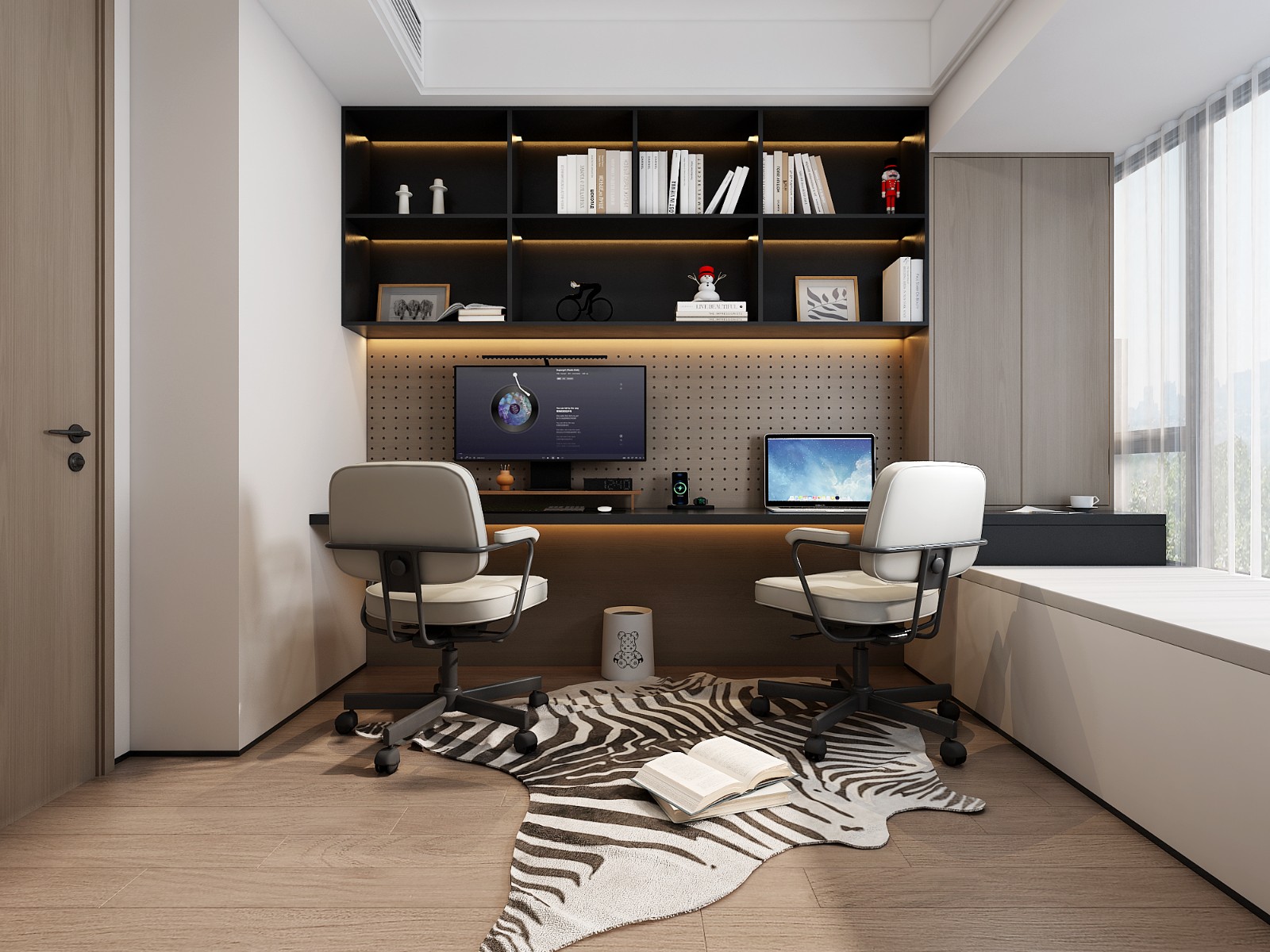 冠江墅143平意式轻奢书房装修效果图