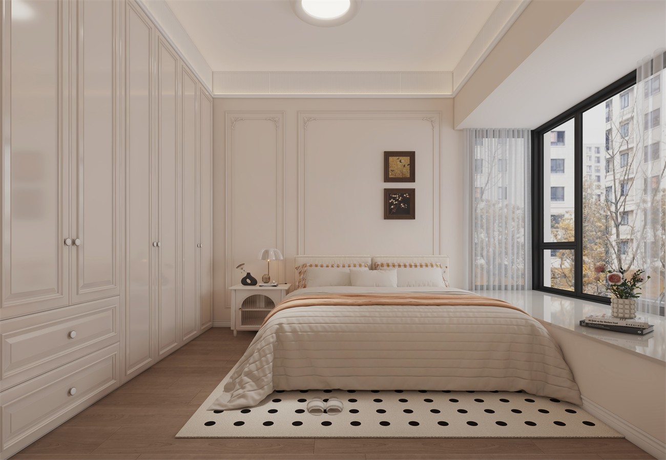 建发缦云147平法式风格卧室装修效果图