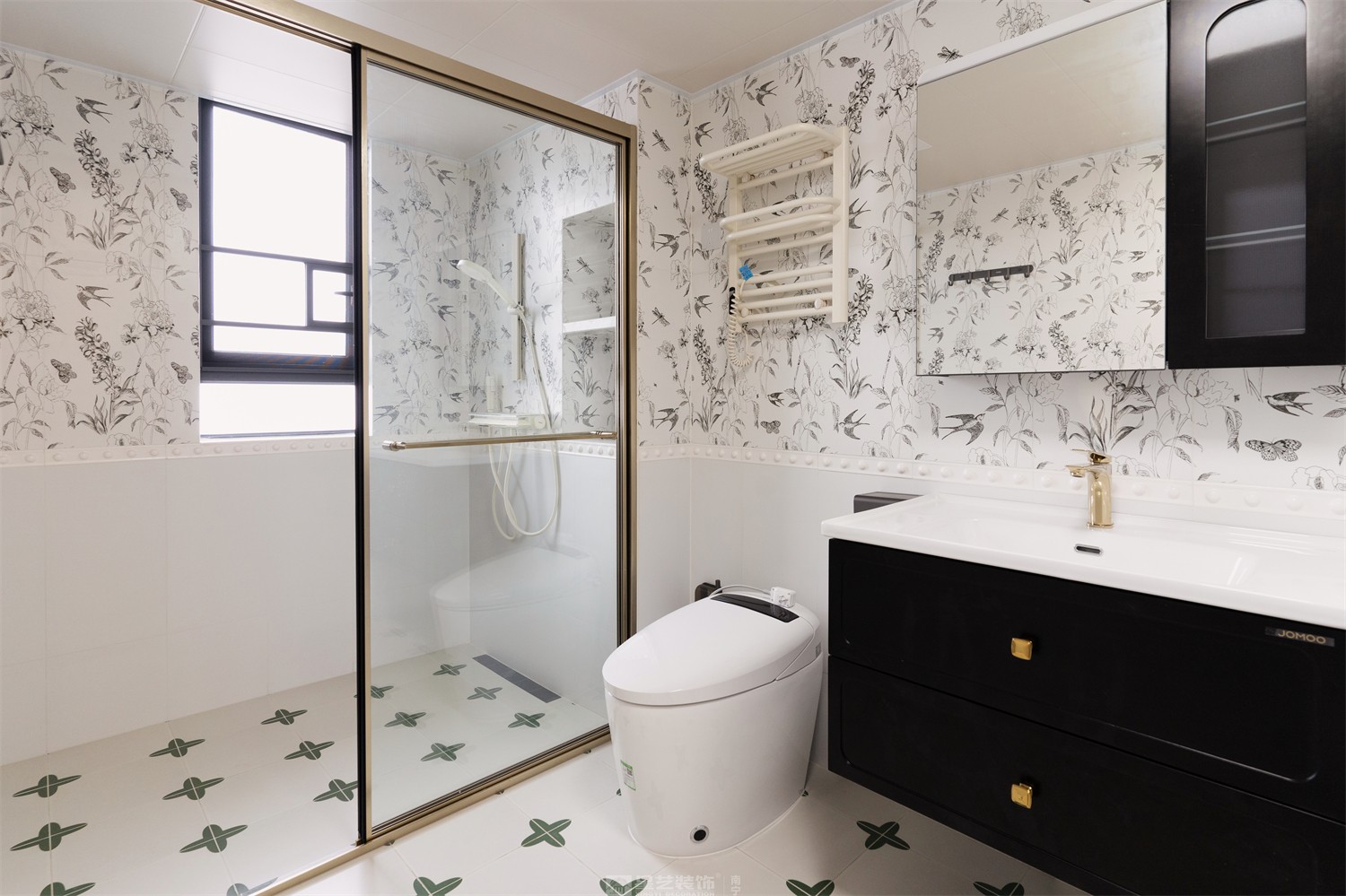 华润中山府113平法式中古卫生间装修完工实景图