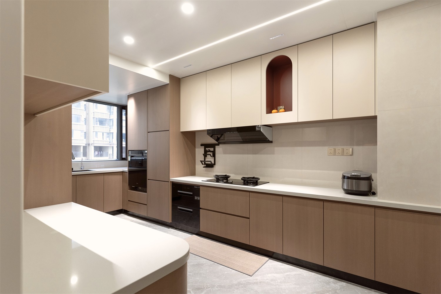 龙光玖珑湖271平现代风格厨房装修实景图