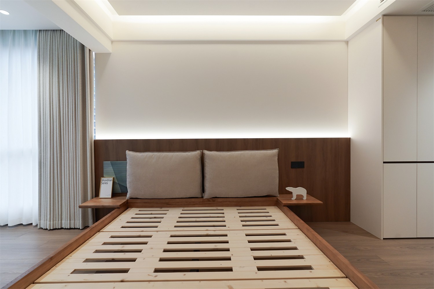 北投溪境119平中古风卧室装修完工实景图