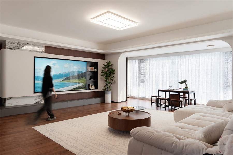 建发养云184平现代风格客厅装修完工实景图