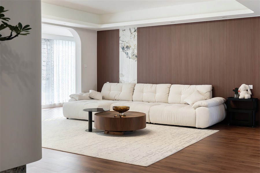 建发养云184平现代风格客厅装修完工实景图